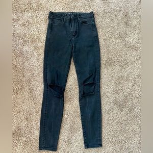 American Eagle Black Super Hi Rise Jeggings